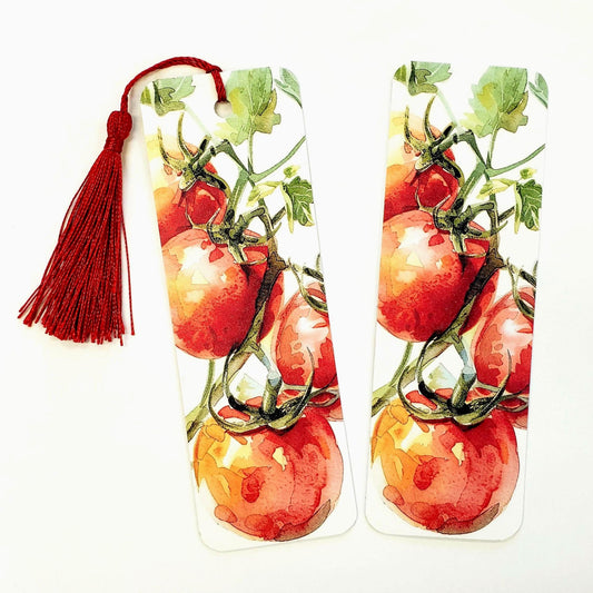 Tomato Bookmark with tassel, Double-sided