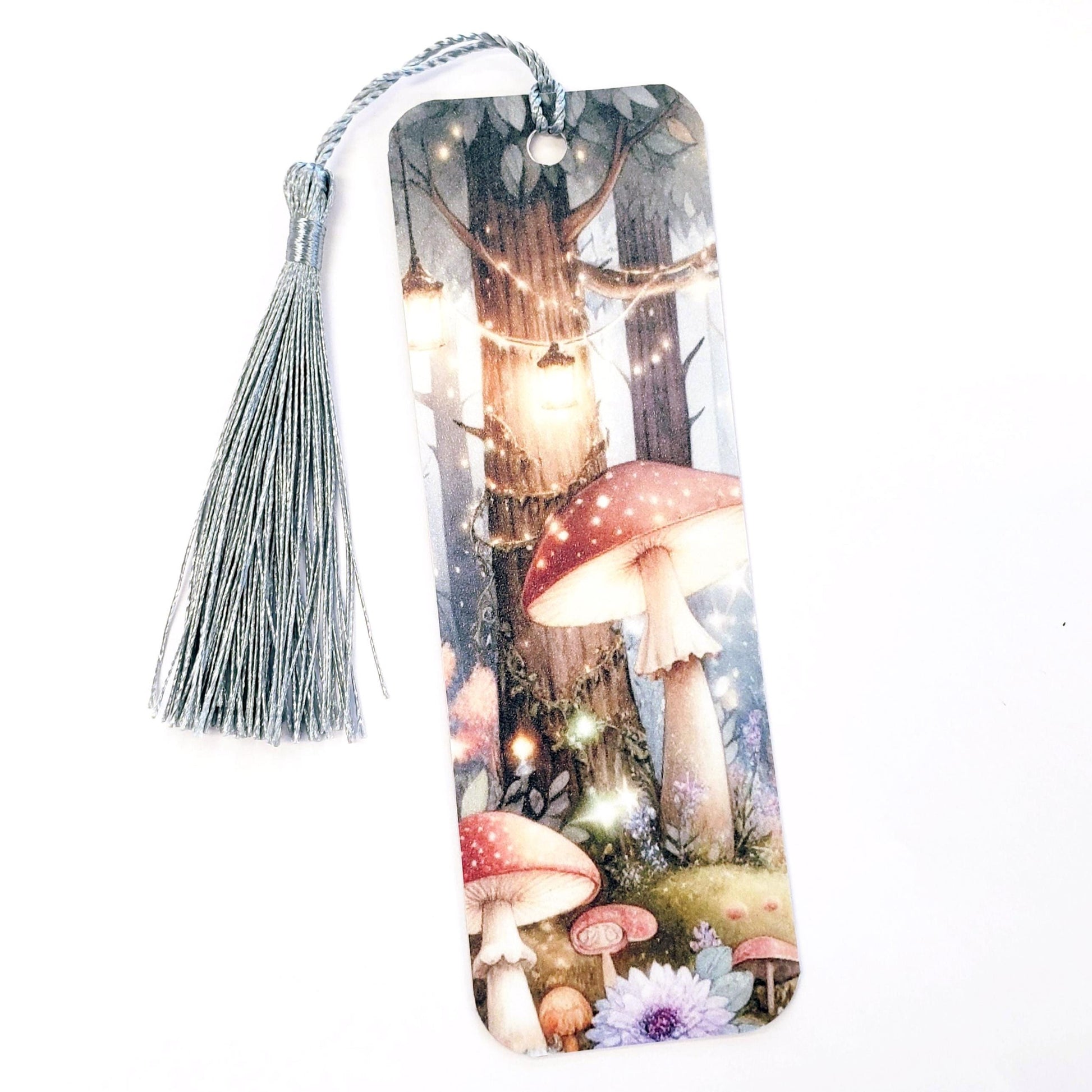 Mushroom Bookmark with tassel, double-sided