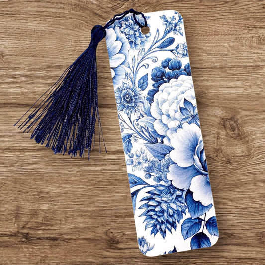Blue Floral Toile Bookmark