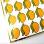 Mango Stickers, set of 28 small peel and stick tropical fruit vinyl stickers for recipe cards, scrapbooking and journals.
