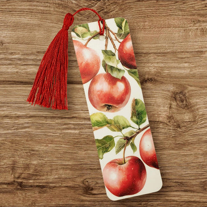 Apple Tree Branch Bookmark with tassel, double-sided