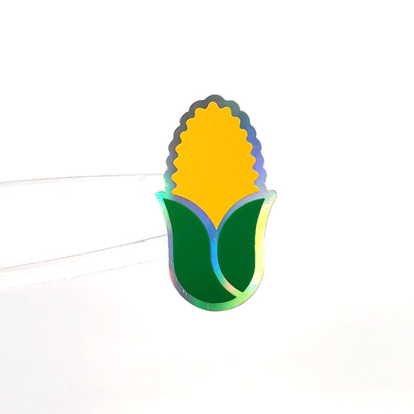 Corn Stickers, set of 40 peel and stick vegetable vinyl decal stickers for garden markers, recipe cards and scrapbook embellishments.