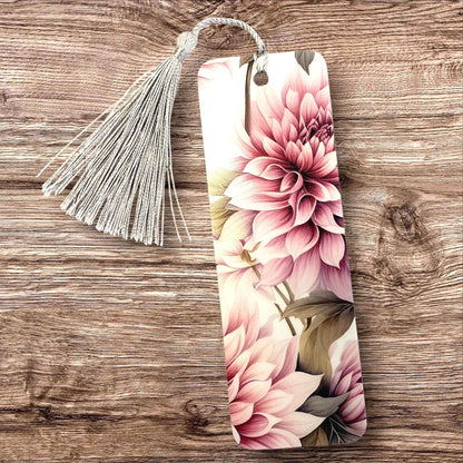 Pink Dahlia Flower Bookmark