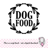 Dog food decal with wreath detail