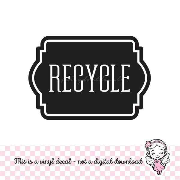 Recycle Decal, Sticker for garbage barrel, vinyl decal for trash can, recycling tote decal, eco friendly, zero waste