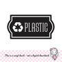 Plastic Recycle Decal, computer cut recycling labels, trash recycle plastic glass paper metal bottles, recycling tote decals, PLASTIC