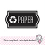 Paper Recycle Decal, computer cut recycling labels, trash recycle plastic glass paper metal bottles, recycling tote decals, PAPER