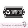 Compost Recycle Decal, computer cut recycling labels, trash recycle plastic glass paper metal bottles, recycling tote decals, food waste