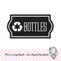 Bottles Recycle Decal, computer cut recycling labels, trash recycle plastic glass paper metal bottles, recycling tote decals, BOTTLES