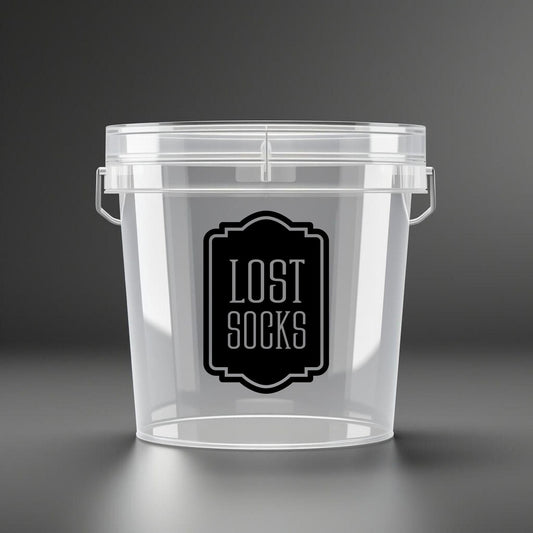 Lost Socks Laundry Decal, computer cut vinyl sticker, laundry organizer, container label for home, DECAL ONLY