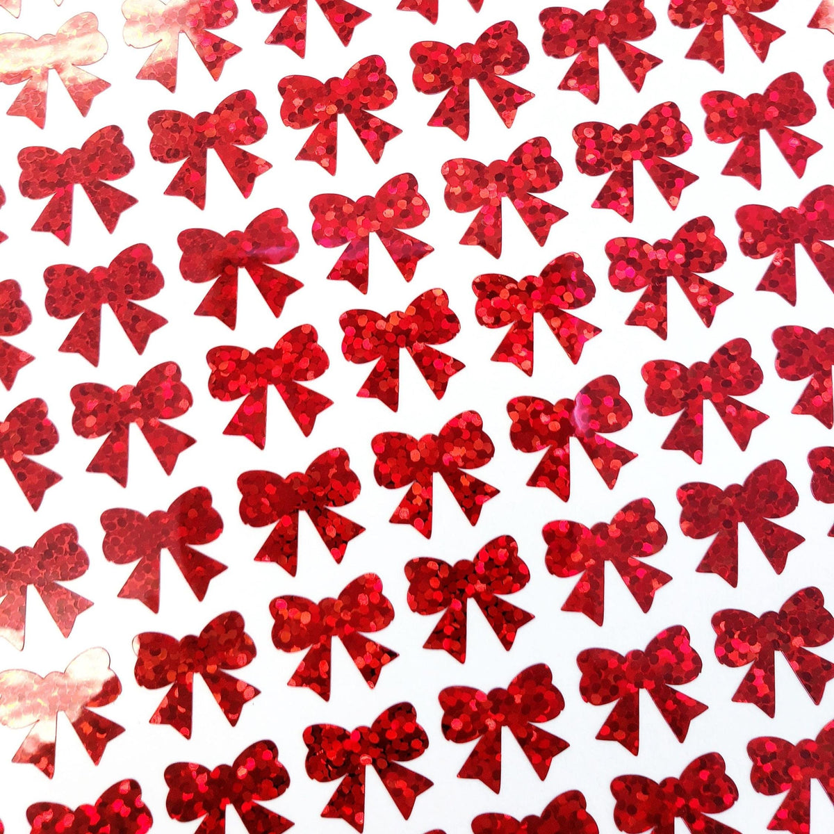 Red bow glitter stickers