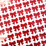 Red bow glitter stickers
