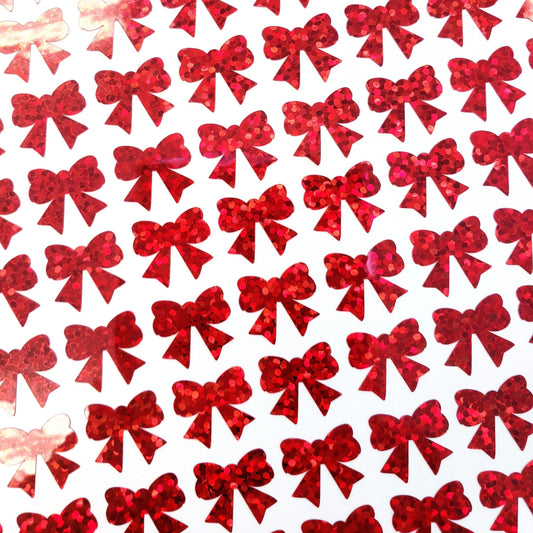 Red bow glitter stickers
