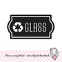 Glass Recycle Decal, computer cut recycling labels, trash recycle plastic glass paper metal bottles, recycling tote decals, GLASS