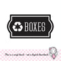 Boxes Recycle Decal, computer cut recycling labels, trash recycle plastic glass paper metal bottles, recycling tote decals, BOXES