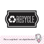 Recycle Decal, computer cut recycling labels, trash recycle plastic glass paper metal bottles, recycling tote decals, RECYCLE