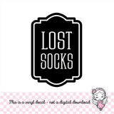 Lost Socks Laundry Decal, computer cut vinyl sticker, laundry organizer, container label for home, DECAL ONLY