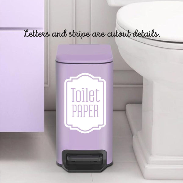 Toilet Paper Decal, computer cut vinyl sticker, bathroom and restroom organization, container label for home pantry, DECAL ONLY
