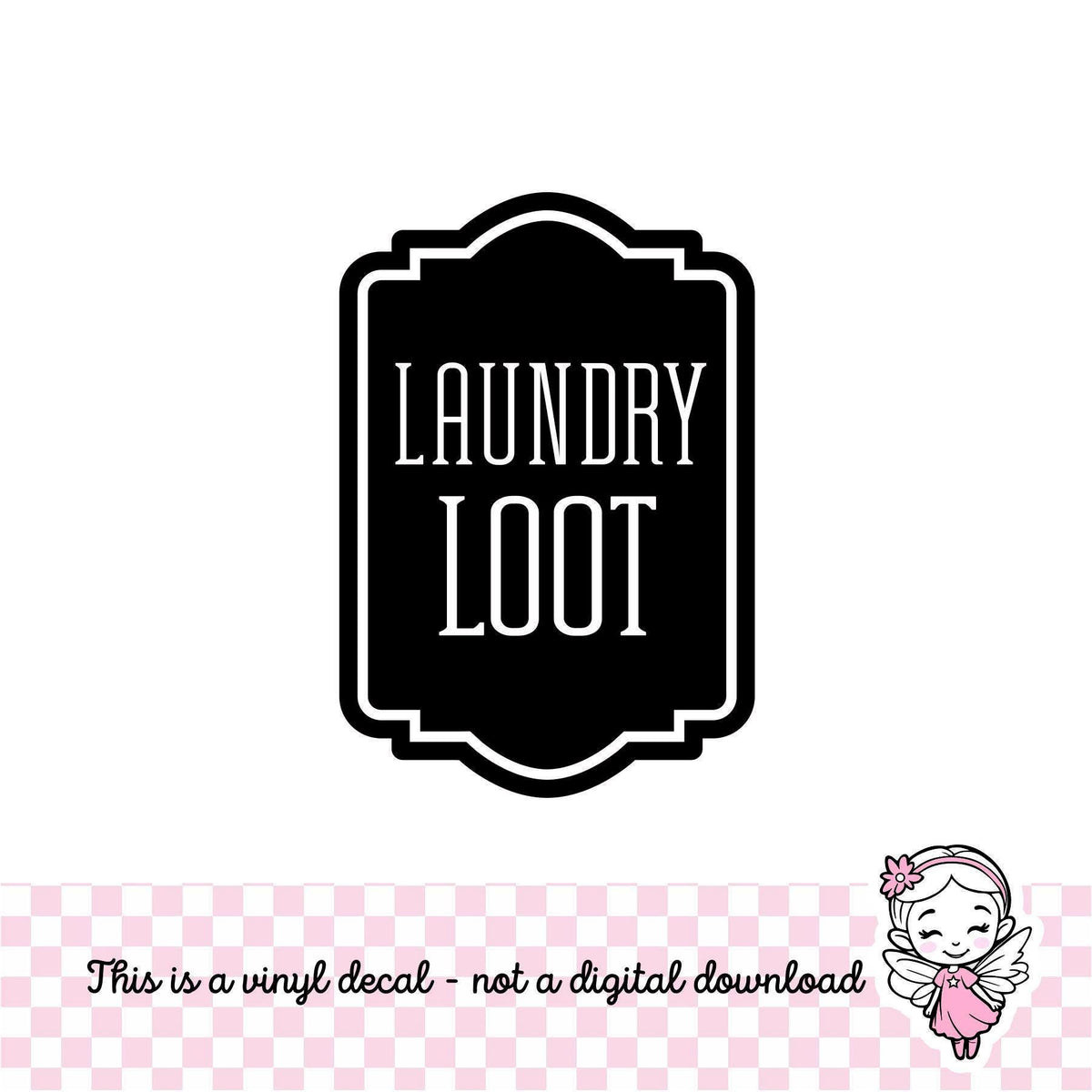 Laundry Decal, loose spare change loot, computer cut vinyl sticker, laundry organizer, container label for home, DECAL ONLY
