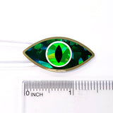 Green Dragon Eye Stickers, Set of 20 Peel and Stick Sparkly Reptile Eyes with Gold Border, fantasy book reader gift, snake eyes for crafts.
