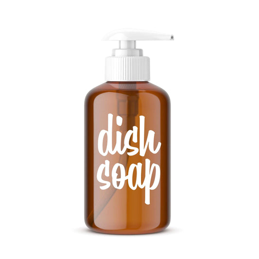 Dish Soap Decal, pump bottle label for glass or plastic dispenser sticker