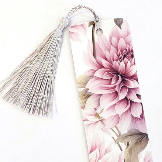 Pink Dahlia Flower Bookmark