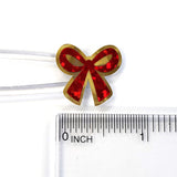 Small Red Ribbon Stickers - set of 48 sparkly coquette bows for holiday cards, gift tags and calendars. Waterproof Christmas bow stickers.