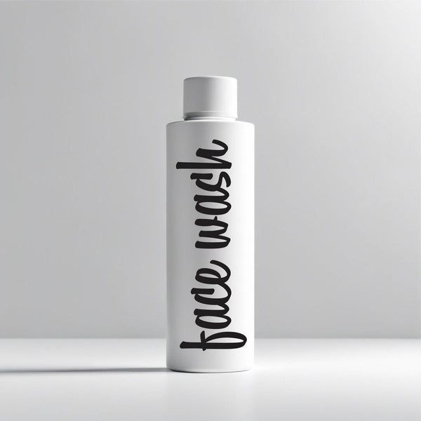 Face Wash Decal, pump bottle label for glass or plastic dispenser, bathroom sticker