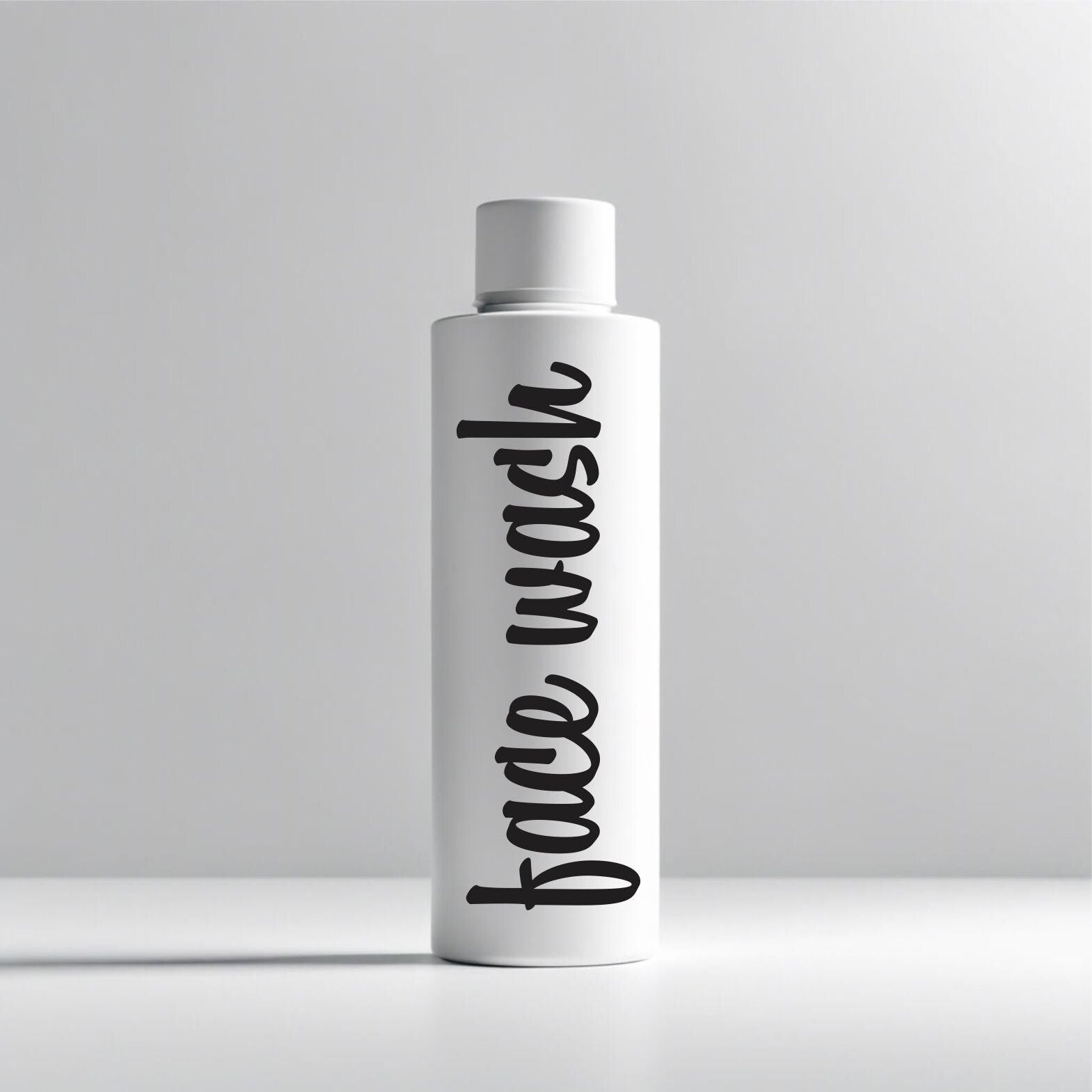 Face Wash Decal, pump bottle label for glass or plastic dispenser, bathroom sticker