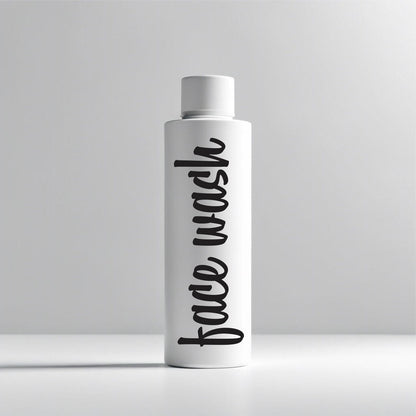 Face Wash Decal, pump bottle label for glass or plastic dispenser, bathroom sticker