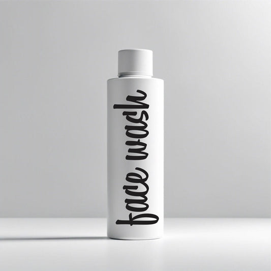 Face Wash Decal, pump bottle label for glass or plastic dispenser, bathroom sticker