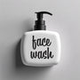Face Wash Decal, pump bottle label for glass or plastic dispenser, bathroom sticker