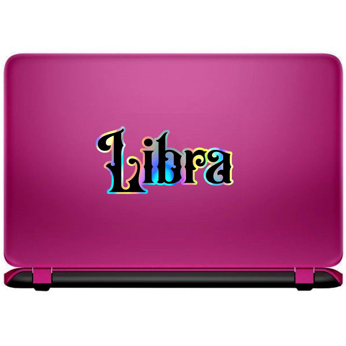 Libra Sticker, black and holographic silver vinyl decal, October horoscope zodiac sticker, witchy vibe, laptop or water bottle sticker