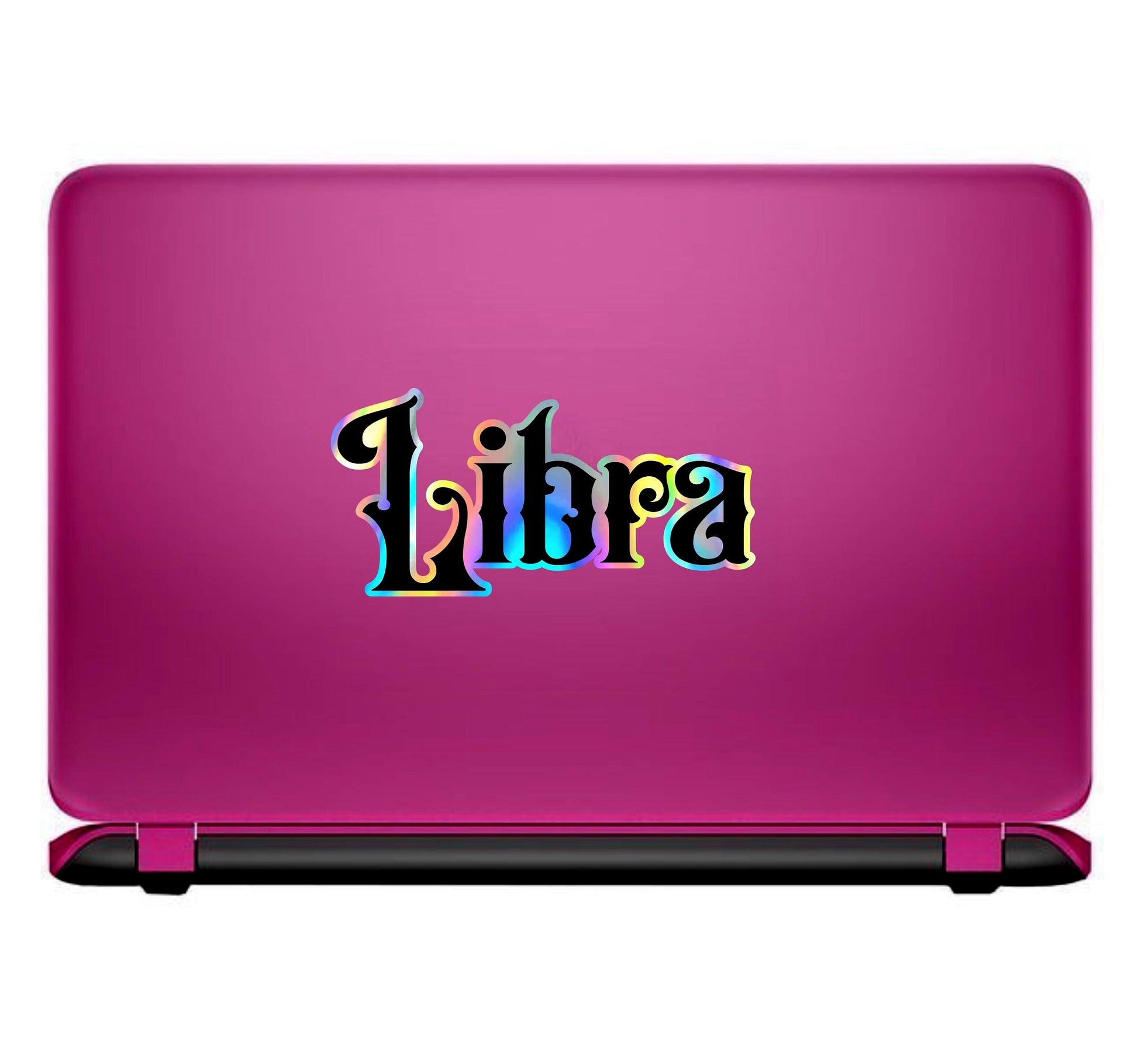 Libra Sticker, black and holographic silver vinyl decal, October horoscope zodiac sticker, witchy vibe, laptop or water bottle sticker