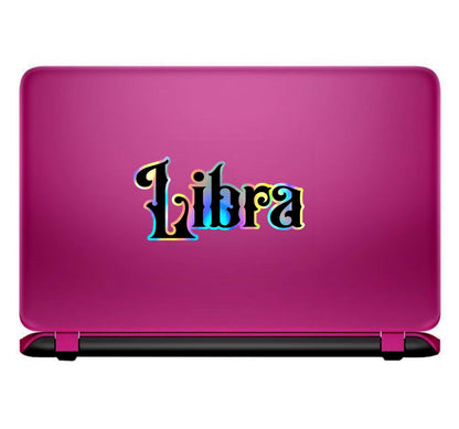 Libra Sticker, black and holographic silver vinyl decal, October horoscope zodiac sticker, witchy vibe, laptop or water bottle sticker