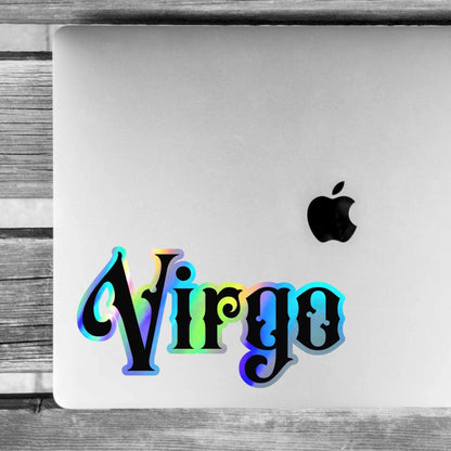 Virgo Sticker, black and holographic silver vinyl decal, September birthday horoscope zodiac sticker, witchy stickers
