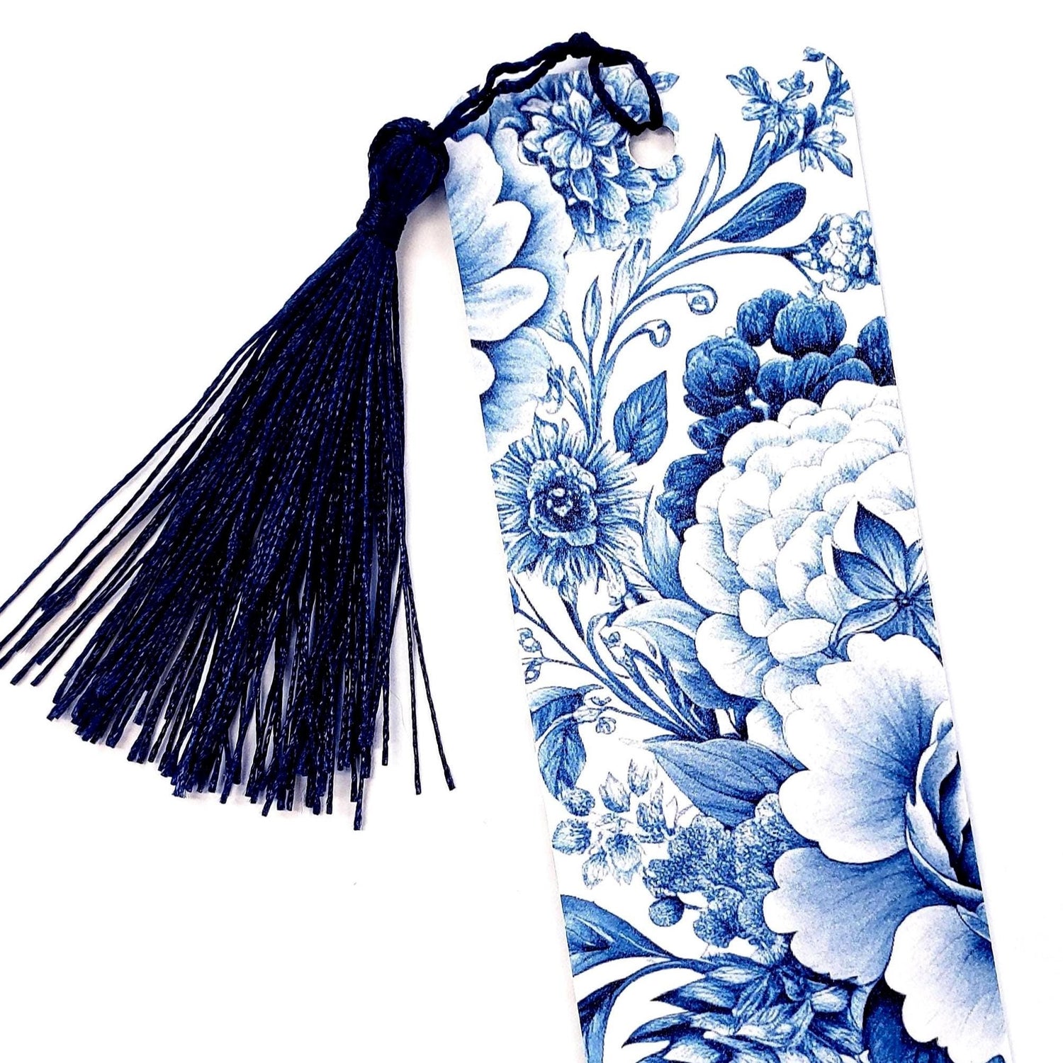 Blue Floral Toile Bookmark