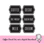 Coffee Decals, Set of 6 for carafes