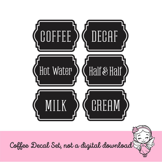 Coffee Decals, Set of 6 for carafes