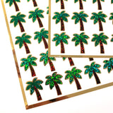 Tropical Palm Tree Stickers - Set of 30 small palm tree vinyl decals. Embellishments for planners, journals, notecards, and scrapbook pages.