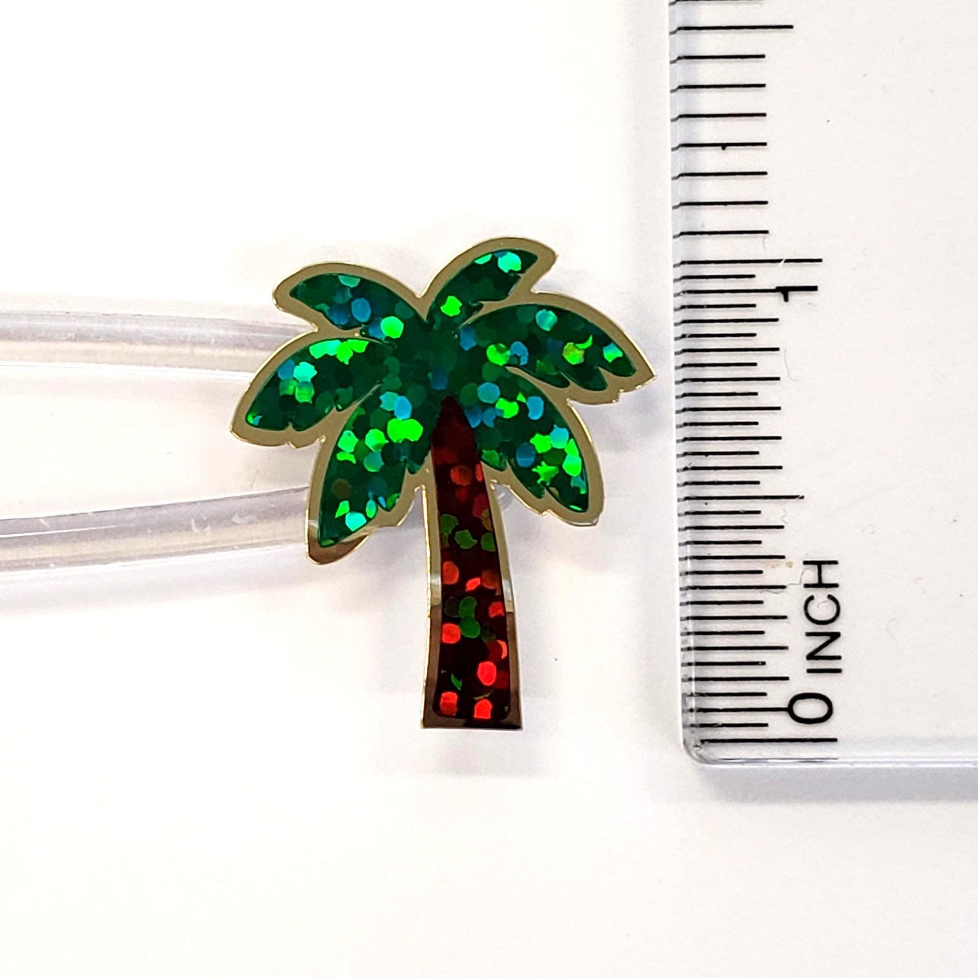 Tropical Palm Tree Stickers - Set of 30 small palm tree vinyl decals. Embellishments for planners, journals, notecards, and scrapbook pages.