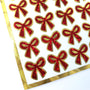 Small Red Ribbon Stickers - set of 48 sparkly coquette bows for holiday cards, gift tags and calendars. Waterproof Christmas bow stickers.