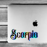 Scorpio Sticker, black and holographic silver vinyl decal, horoscope zodiac sticker, witchy aesthetic, laptop or water bottle sticker.