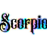 Scorpio Sticker, black and holographic silver vinyl decal, horoscope zodiac sticker, witchy aesthetic, laptop or water bottle sticker.