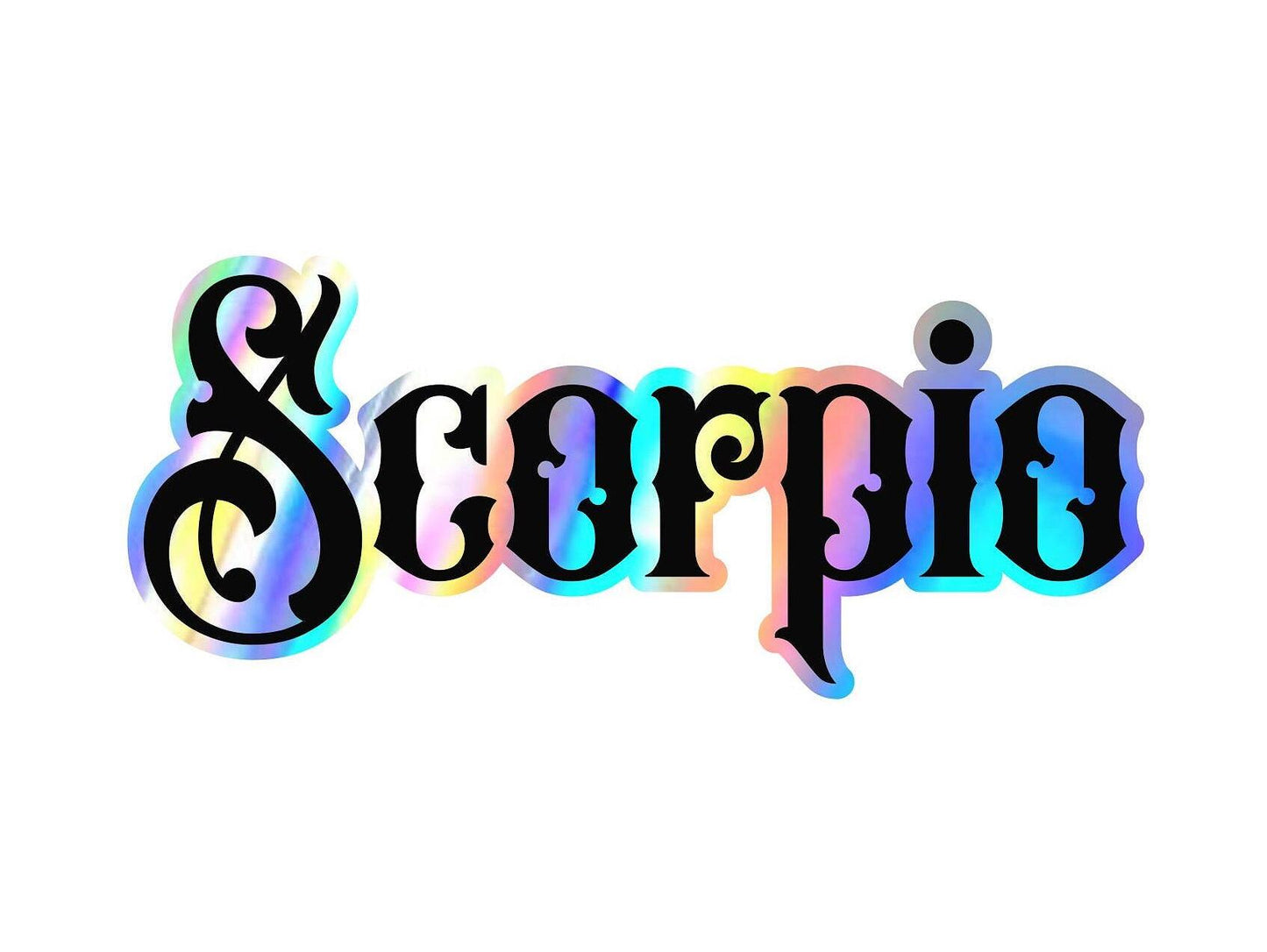 Scorpio Sticker, black and holographic silver vinyl decal, horoscope zodiac sticker, witchy aesthetic, laptop or water bottle sticker.