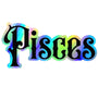 Pisces Sticker, black and holographic silver vinyl decal, March horoscope zodiac sticker, witchy vibe, laptop or water bottle sticker