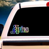 Aries Sticker, black and holographic silver vinyl decal, April horoscope zodiac sticker, witchy vibe, laptop or water bottle sticker