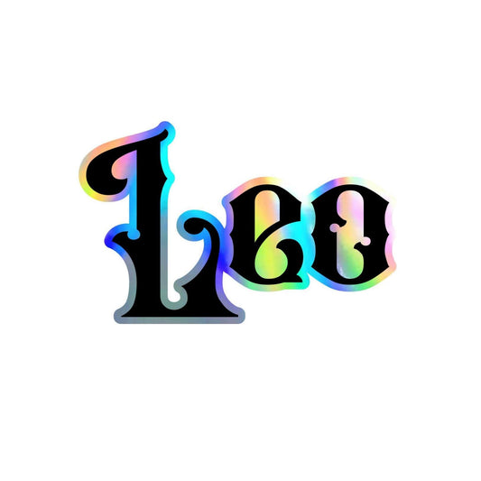 Leo zodiac sticker in holographic silver with a black letter