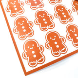 Gingerbread Man Stickers – Set of 15 Vinyl Holiday Cookie Stickers, Cute Planner Stickers, Christmas Scrapbooking.