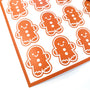 Gingerbread Man Stickers – Set of 15 Vinyl Holiday Cookie Stickers, Cute Planner Stickers, Christmas Scrapbooking.